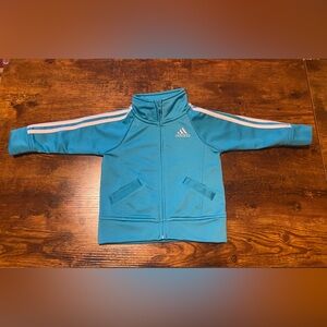 Adidas Teal Blue Kids/Baby Zip Track Jacket